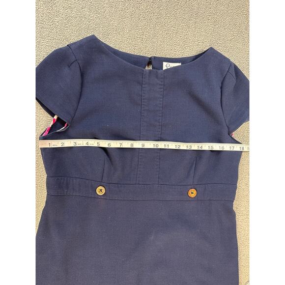 Lilly Pulitzer Dress Size 10 Navy Blue Career Knee Length Classic Nautical - Picture 4 of 7